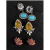 Image 1 : 3 Pairs of Rhinestone Earrings