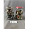 Image 2 : 2 Jars Of Assorted Beads & Jewelry For Crafting
