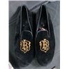 Image 3 : Vintage Monogrammed B/L 11.5" L Bachelor Slippers, Giuseppe Zanotti Desi Rhinestone Shoes. 10.5" L, 