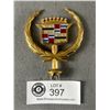 Image 1 : Vintage Goldtone Cadillac Wreath Hood Ornament
