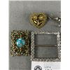 Image 2 : 2 Rhinestones Buckles, Scarf Clip & Ring Attached