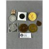 Image 1 : Vintage Coin Tokens - King George/Queen Mary Coin w/Saskatchewan Sanitarium Ribbon, Scholastic Award