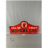 Image 1 : Heavy Metal Mowhawk Gasoline Sign. Approx. 26" x 12.5"
