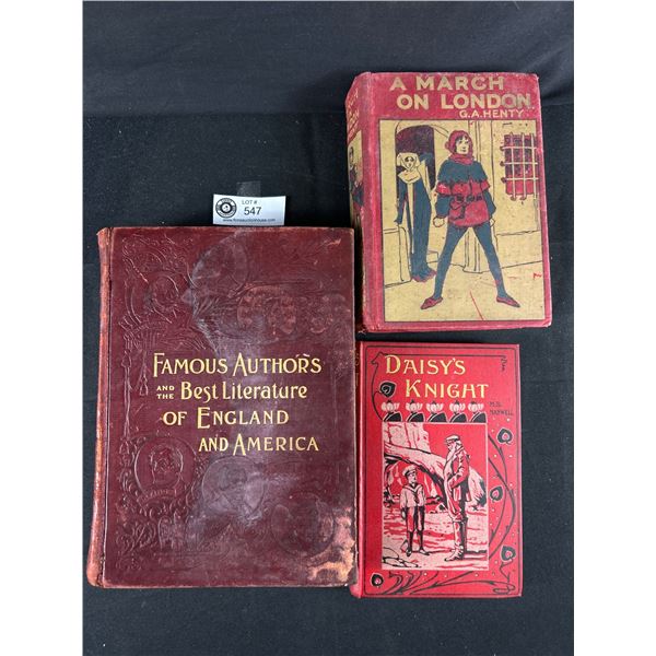 3 Antique Books - 1898 Famous Authors And Best Literature Of England And America, Daisy's Knight & M