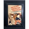 Image 2 : Vintage Framed 20" x 14" "Defend American Freedom" Print & 22" x 17" Richfield Print On Board In Bag