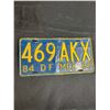 Image 2 : Vintage Lot - '84-'85 DF MEX License Plate, Webley Pellets Tin w/Fish Hooks & Metal Laurentian Bank 
