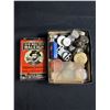 Image 2 : Vintage Metal Lot - Tobacco Tins, Fisher Wind-Up Travel Clock, Ponderosa Ranch Mug & More