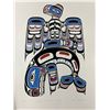 Image 2 : 1994 Heiltsuk (Bella Bella) Band Larry Campbell Ltd Ed. 123/300 "Eagle & Killer Whale" Signed, 24" x