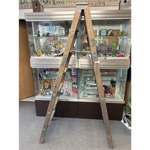 Vintage 7' Wood Ladder w/Wood Steps.NO SHIPPING.