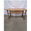 Image 1 : Wooden Top Table with Metal Frame & Shelf