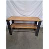 Image 1 : Wooden Top Table with Metal Frame & Shelf