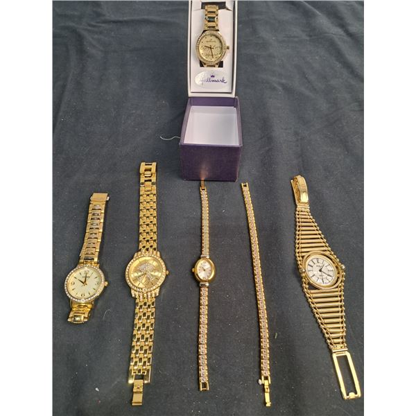 Assorted Gold Coloured Ladies Watches & Bracelet