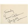 Image 1 : George Burns and Gracie Allen signature cut