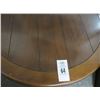 Image 2 : Mid Century Vintage Mahogany Plank Style Round End Table Cabinet - Pair