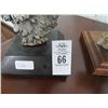 Image 2 : Framed Wolf Bust Statuaries Silent Vigular/Other One - Artist Signed - 2