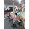 Image 1 : Grey w/Gold Saddle Pink Trim Carousel Horse w/Cast Pedestal