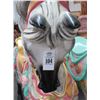 Image 2 : Grey w/Gold Saddle Pink Trim Carousel Horse w/Cast Pedestal