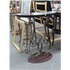 Image 2 : Cherry w/Ornamental Iron Base Half Moon Hall Table