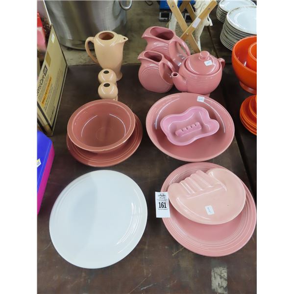 Pink Shaded Fiestaware, White Dish