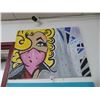 Image 1 : Unframed Wall Art Blonde Girl w/Mask - 30 X 36