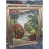 Image 1 : Framed Oil On Canvas Floral Staircase - 36 X 40