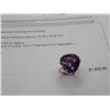 Image 2 : 14K YG Amethyst Pear Cut Ring, Prong Set, 9.2g