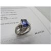 Image 2 : 18K WG Emerald Cut/Tanzanite Baguette Diamond Ring, 8.9g