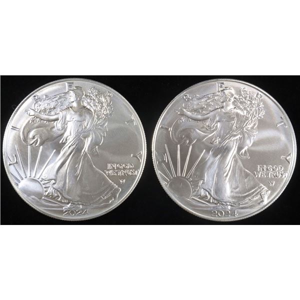 (2) 2024 AMERICAN SILVER EAGLES