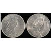 Image 2 : (2) 1922 PEACE DOLLARS AU/BU