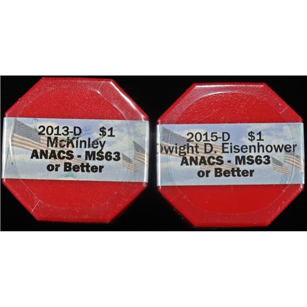 (2 ROLLS) PRES $1 ANACS MS63 OR BETTER