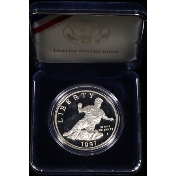 1997 JACKIE ROBINSON PROOF SILV $1 COMMEM SET OGP