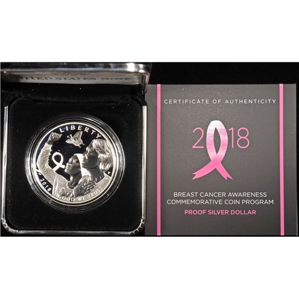 2018 BREAST CANCER AWARENESS PR SILV $1 COMM SET