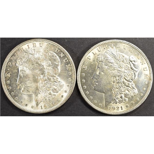 (2) 1921 MORGAN DOLLARS BU