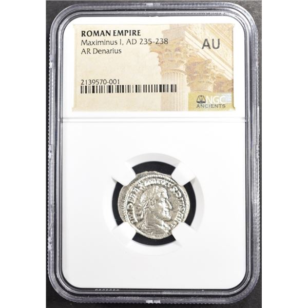 AD 235-238 MAXIMINUS I AR DENARIUS NGC AU