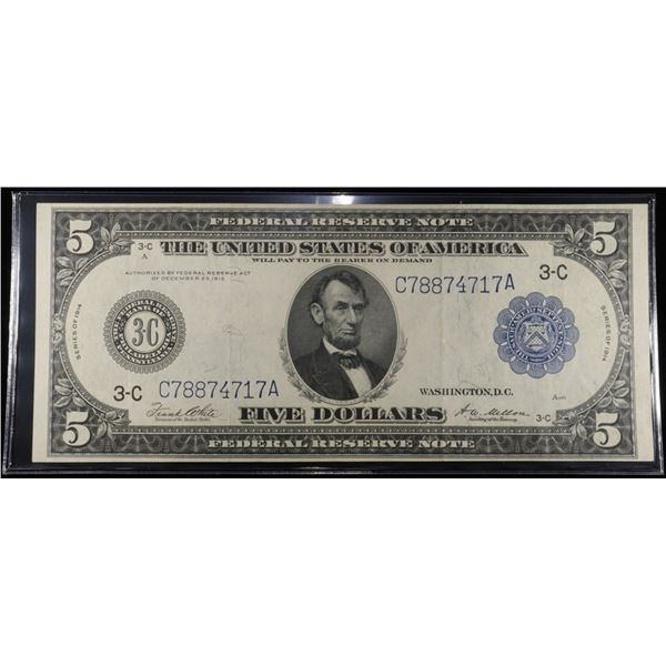 1914 $5 FEDERAL RESERVE LARGE NOTE