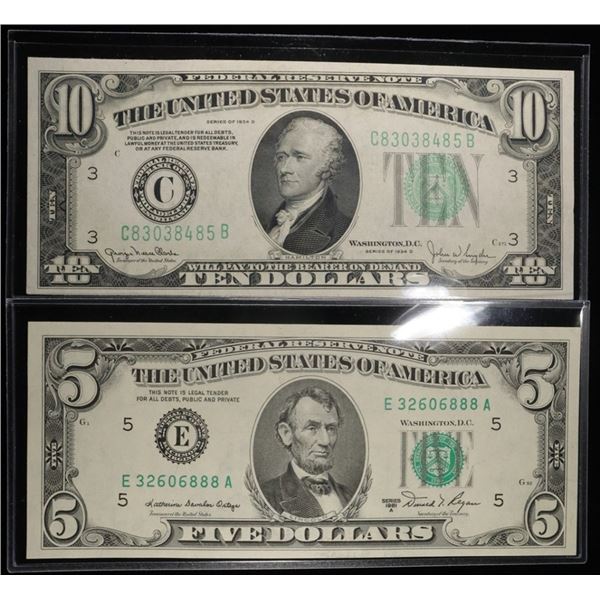 1981 $5 & 1934 $10 FEDERAL RESERVE NOTES
