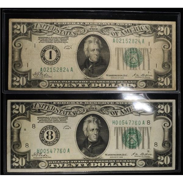 (2) 1928 $20 FEDERAL RESERVE NOTES