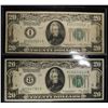 Image 1 : (2) 1928 $20 FEDERAL RESERVE NOTES