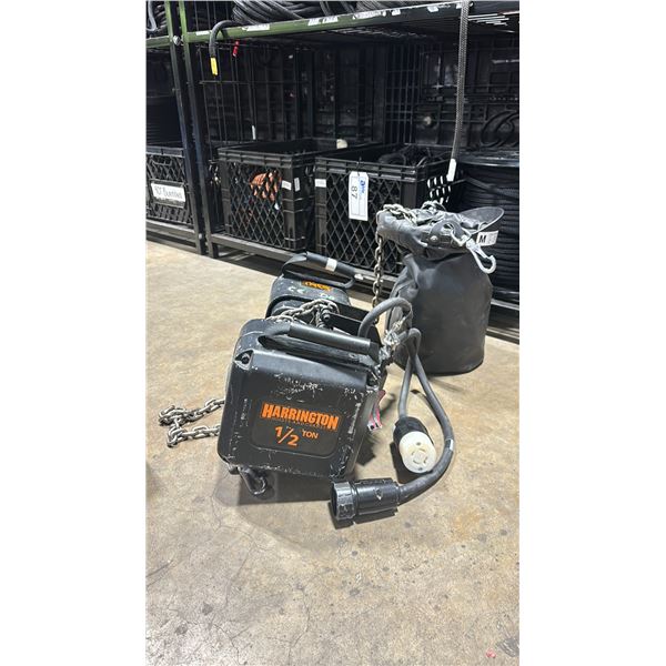 HARRINGTON TNER 1/2 TON INDUSTRIAL ELECTRIC PORTABLE 60' THEATRICAL CHAIN HOIST