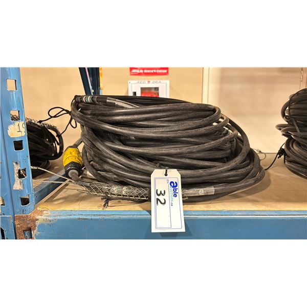 STACK OF 3 HEAVY DUTY 100' COMMERCIAL DISTRIBUTION POWER CABLES