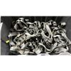 Image 2 : BLACK PLASTIC BIN OF VARIOUS HEAVY DUTY LIFTING SLINGS / STRAPS