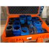 Image 2 : ASSORTED COMMERCIAL PRODUCTION ALUMINUM COMBINATION CLAMPS WITH ORANGE HARD TRANSPORT CASE