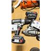 Image 2 : 3 MAKITA WHITE CORDLESS IMPACT DRIVERS WITH BATTERIES, MAKITA CORDLESS DRILL WITH BATTERY, & MAKITA
