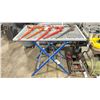Image 1 : BLUE / GREY INDUSTRIAL 41"W X 25"D X 36"H FOLDING SCISSOR LIFT TABLE *CONTENTS NOT INCLUDED*