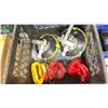 Image 2 : BLACK PLASTIC CRATE OF ASSORTED PRESSURE SUCTION CUPS & CUSTOM HAND GRIP SUCTION CUPS