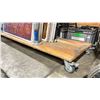 Image 2 : WOODEN CUSTOM 96"W X 24"D INDUSTRIAL PANEL CART *CONTENTS NOT INCLUDED*