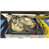 Image 2 : BLACK CRATE OF ASSORTED HEAVY DUTY INDUSTRIAL HARDWARE WITH BLUE STACKING PARTS BINS
