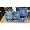 Image 3 : BLACK CRATE OF ASSORTED HEAVY DUTY INDUSTRIAL HARDWARE WITH BLUE STACKING PARTS BINS