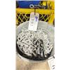 Image 2 : YELLOW CRATE OF ASSORTED HEAVY DUTY INDUSTRIAL HARDWARE & PAIL OF HARDWARE