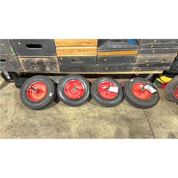 4 CUSTOM PRODUCTION PNEUMATIC FISHER DOLLY WHEELS